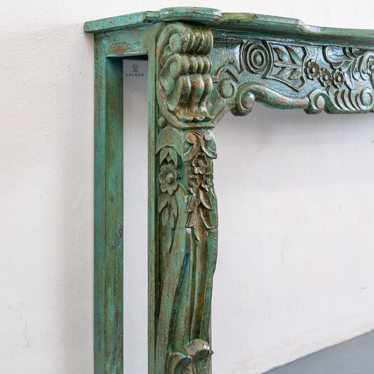 Biona Hand Carved Wooden Console Table