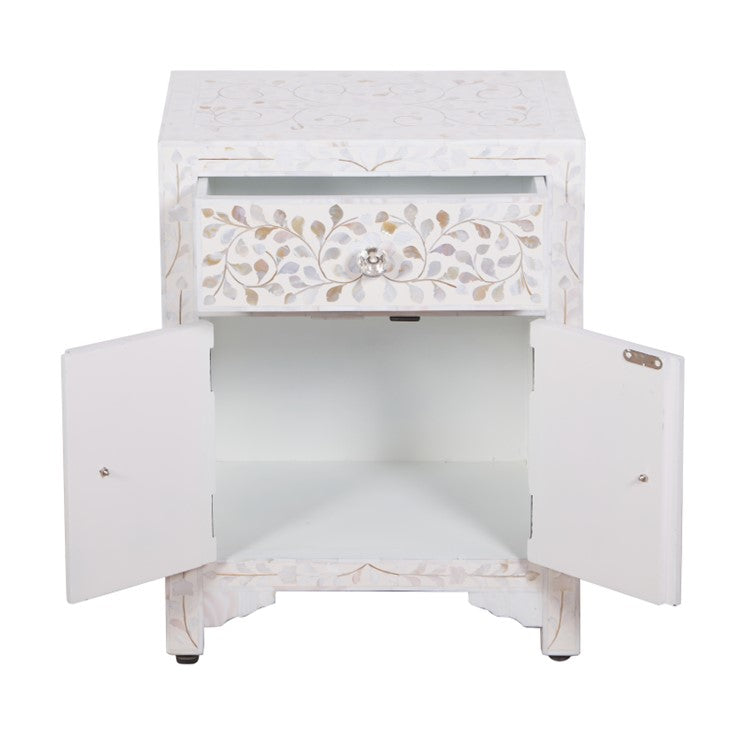 Lily Mother of pearl Inlay Bedside