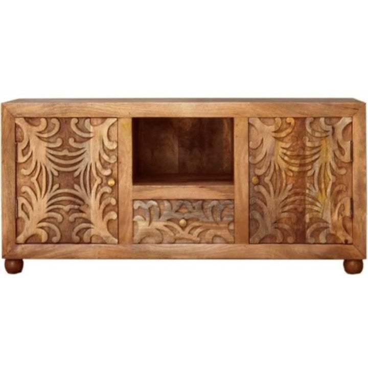 Purpuro Wooden Hand Carved TV Cabinet