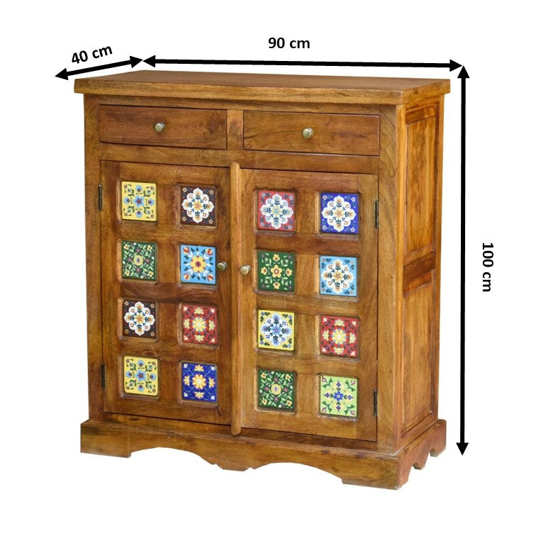 Madelyn Hand Carved Wooden Shoe Cabinet