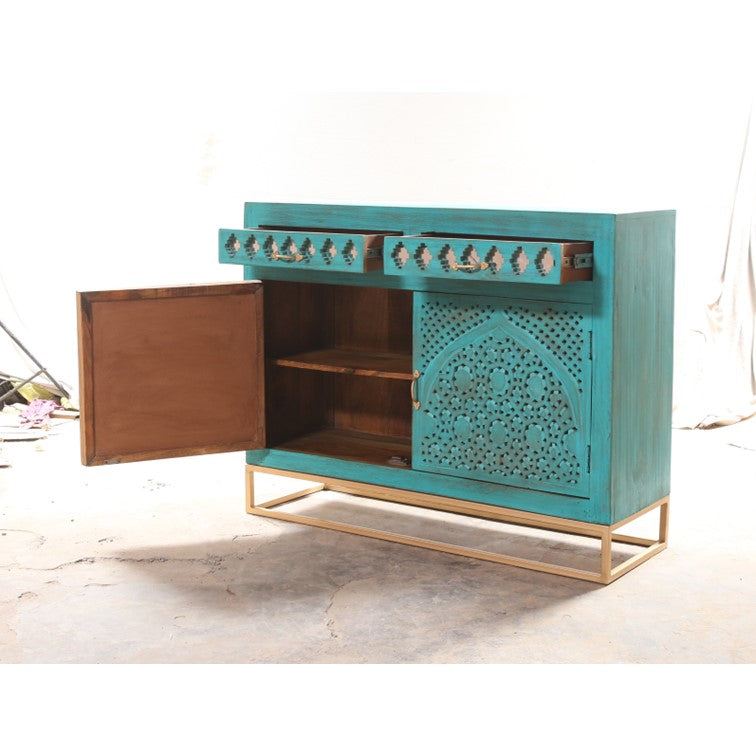 Jade Carved Wooden Cabinet