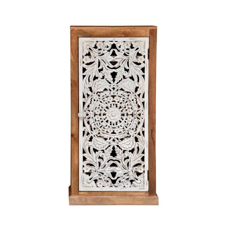 Sam Hand Carved Wooden Shoe Cabinet