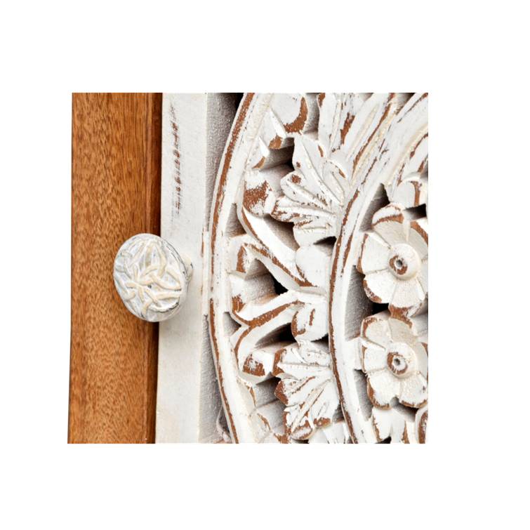 Sam Hand Carved Wooden Shoe Cabinet