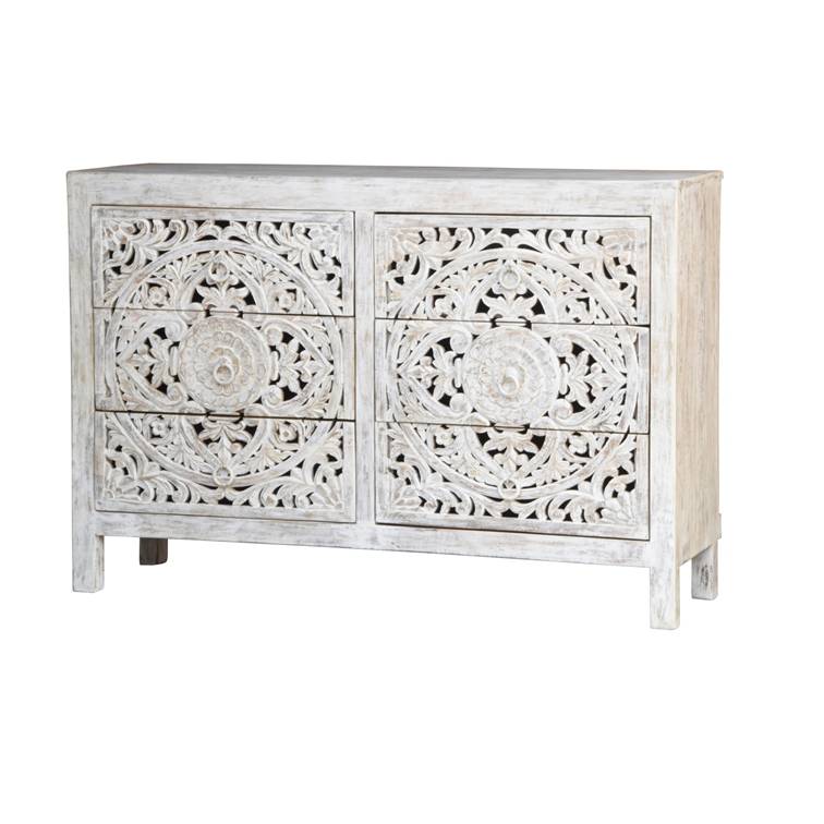Elyana Carved Wooden Dresser