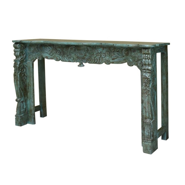 Biona Hand Carved Wooden Console Table