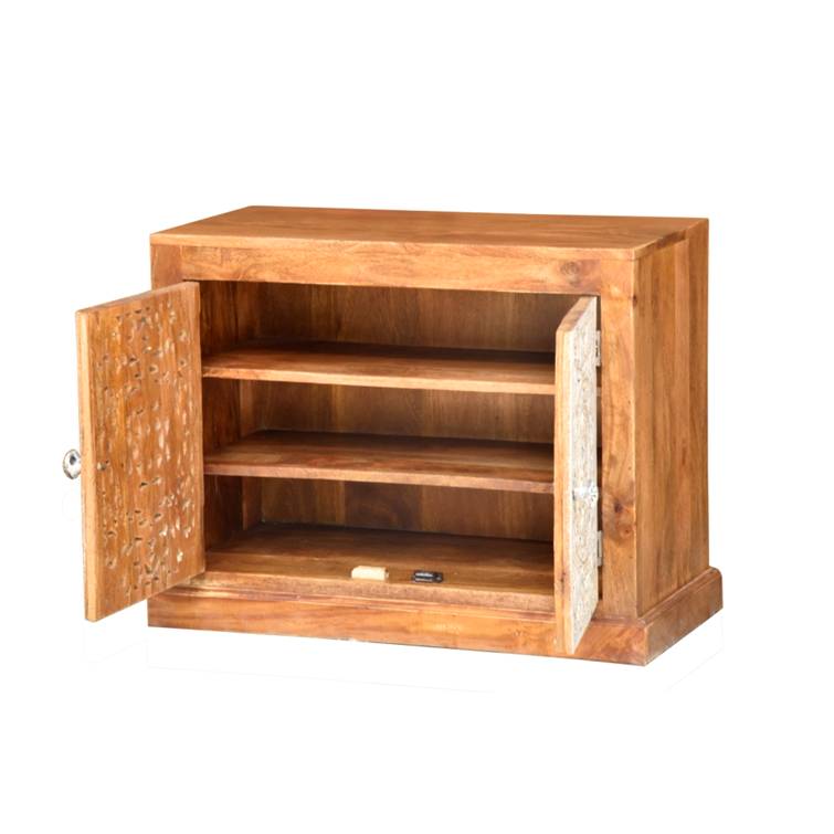 Harris Hand Carved Wooden Shoe Cabinet
