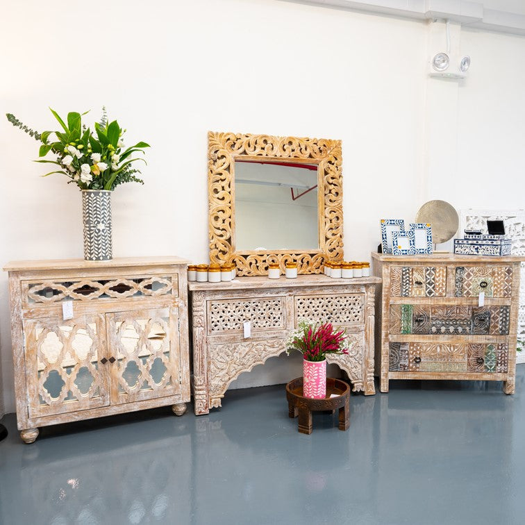 Jessica Carved Wooden Cabinet