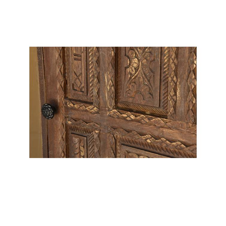 Lena Hand Carved Wooden Shoe Cabinet