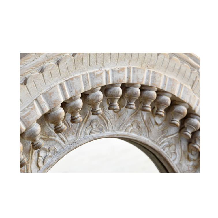 Eiza Hand Carved Wooden Mirror