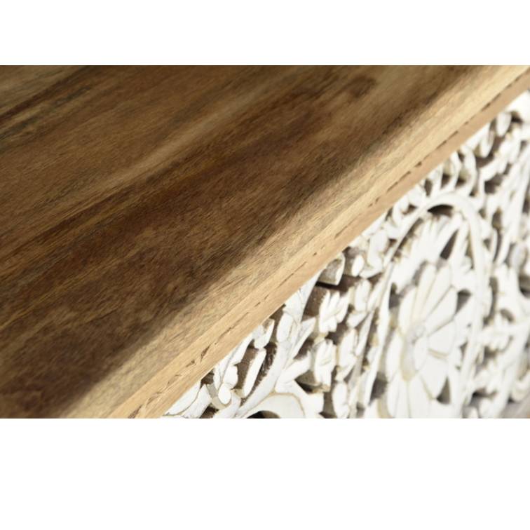 Jude Carved Wooden Storage Trunk