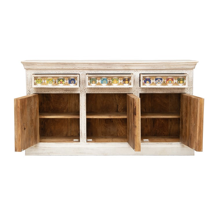 Savitha Hand Carved Wooden Sideboard