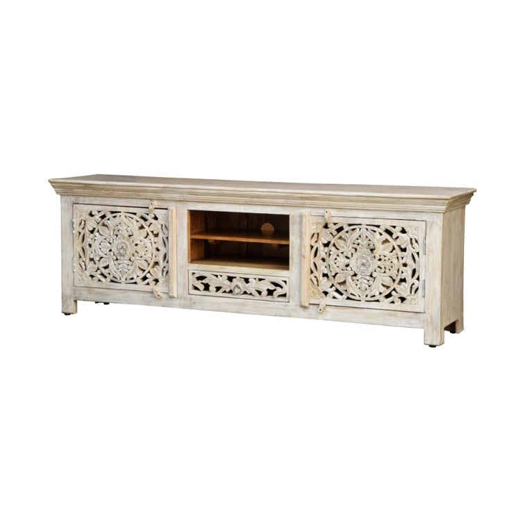 Megha Hand Carved Wooden TV Cabinet
