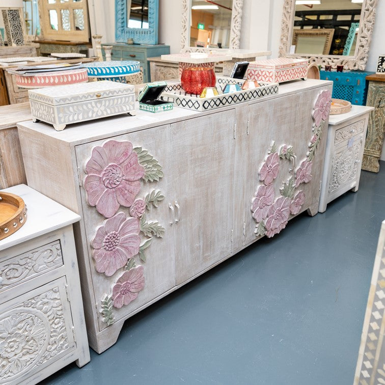 Fionna Hand Carved Side Board