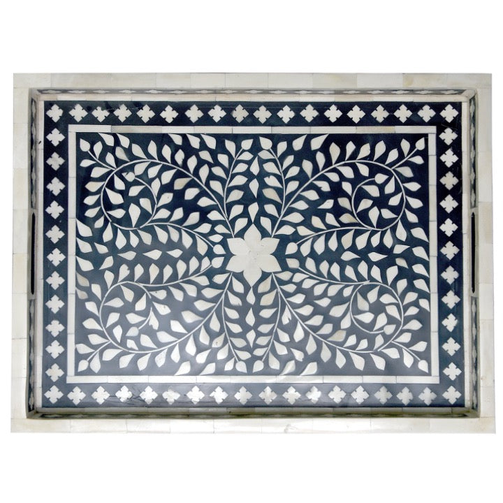 Magdalene Bone Inlay Floral Pattern Tray