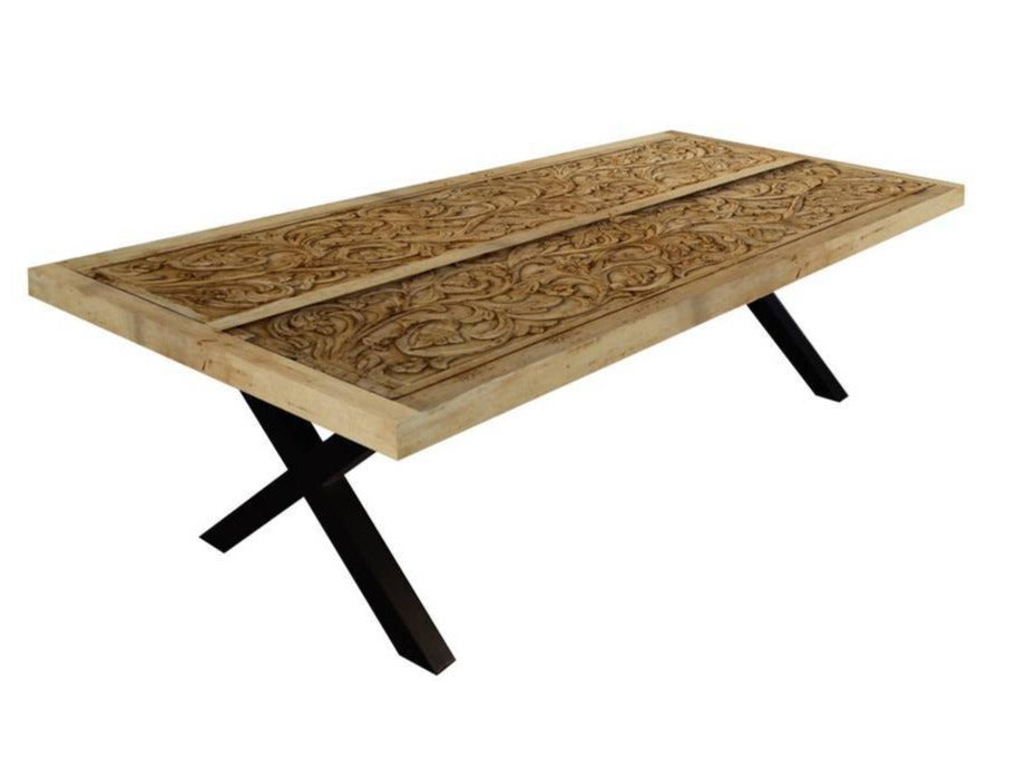 Lionel Hand Carved Wooden Dining Table