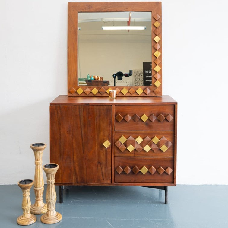 Riva Hand Carved Wooden Mirror