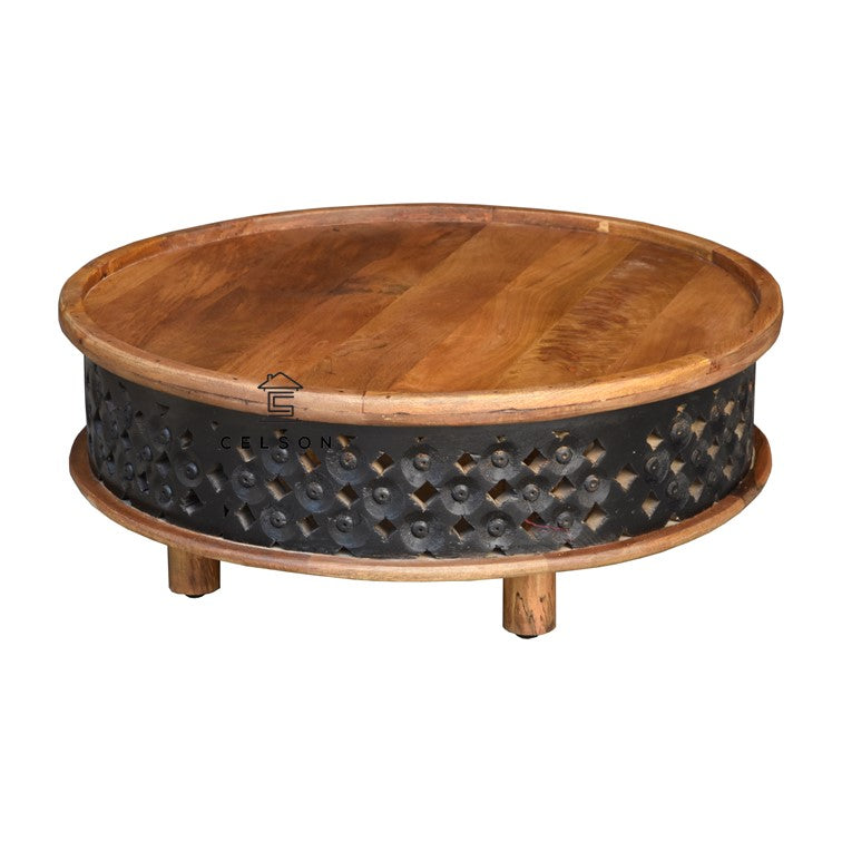 Andrea Carved Wooden Coffee Table