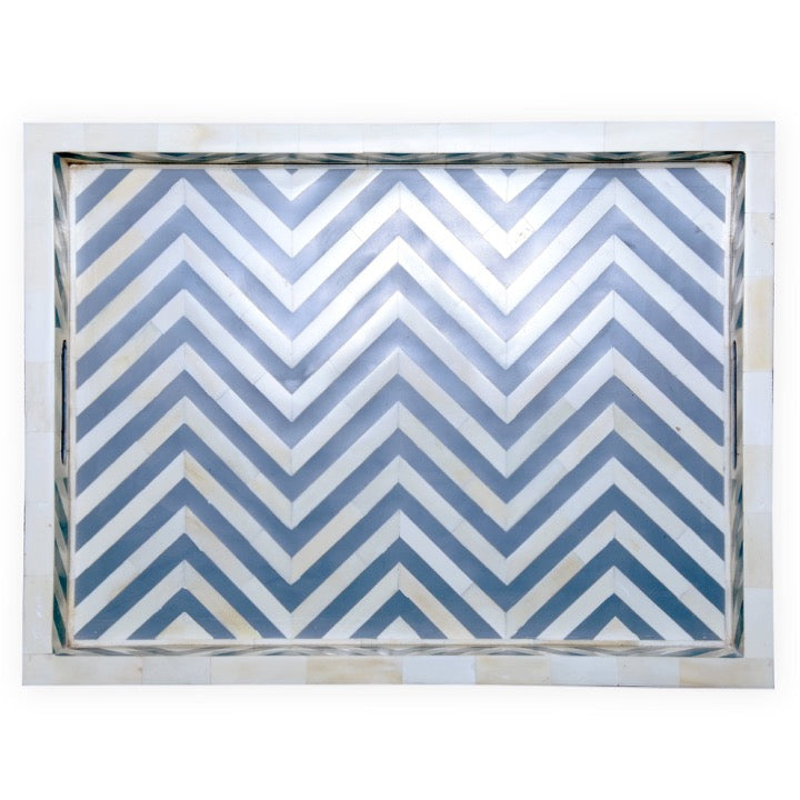 Pheobe Bone Chevron Pattern Tray