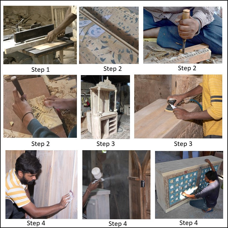 Suhana Carved Wooden Chest of Drawer