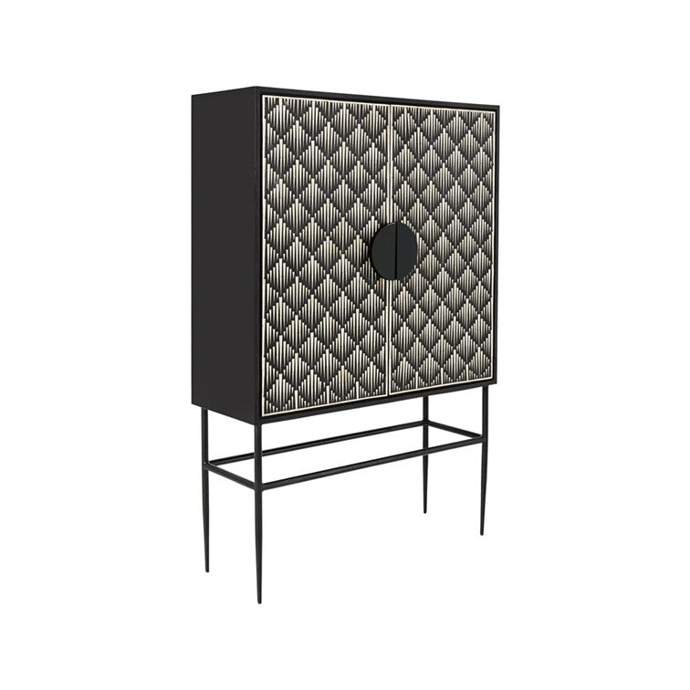 Elvis Bone Inlay Bar Cabinet