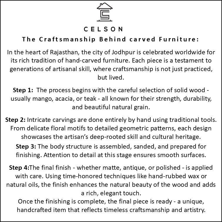 Briones Hand Carved Wooden Console Table