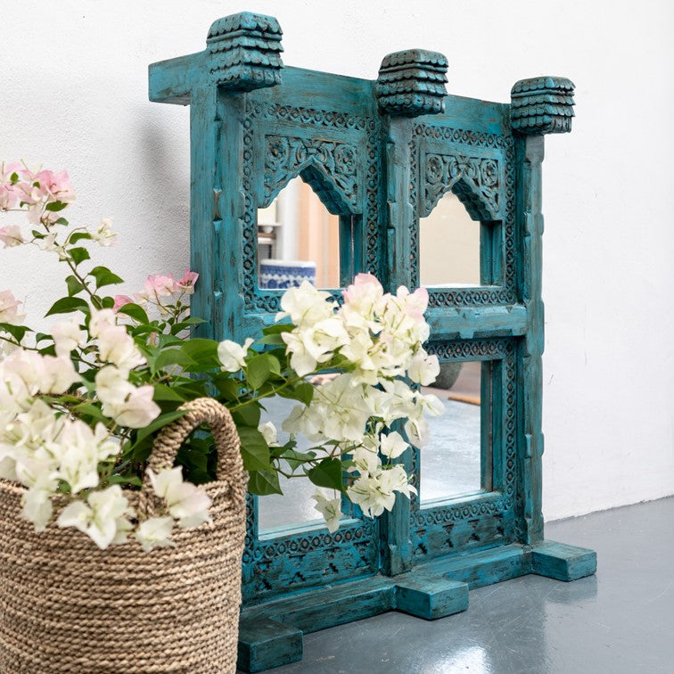 Mehrab Hand Carved Wooden Mirror