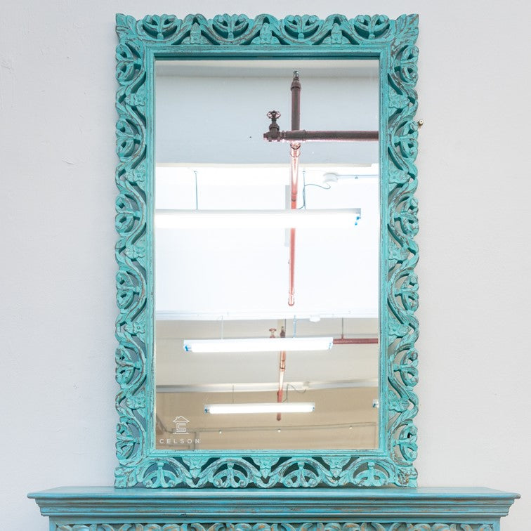 Blaire Hand Carved Wooden Mirror