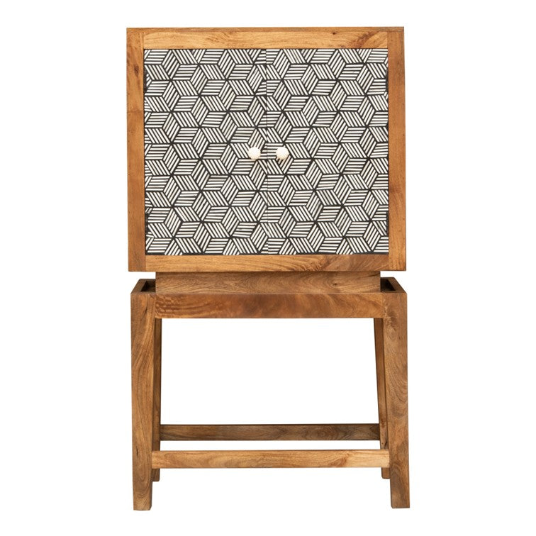 Toby Bone Inlay Bar Cabinet