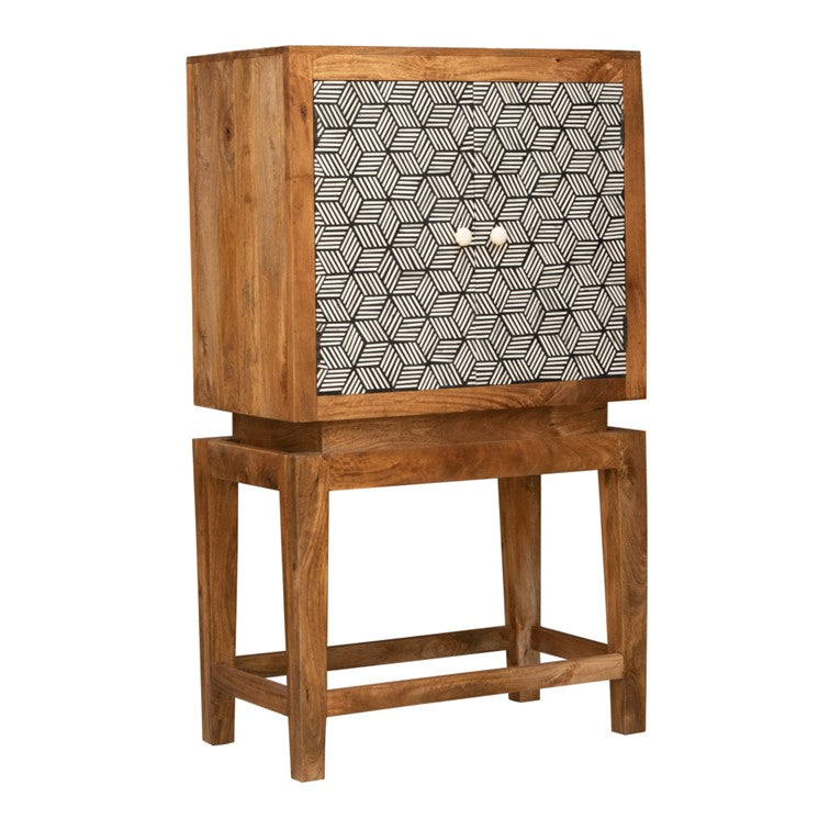 Toby Bone Inlay Bar Cabinet