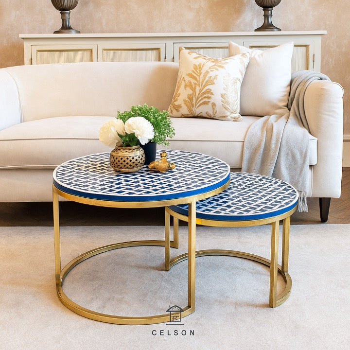 David Bone Inlay Nesting Coffee Table