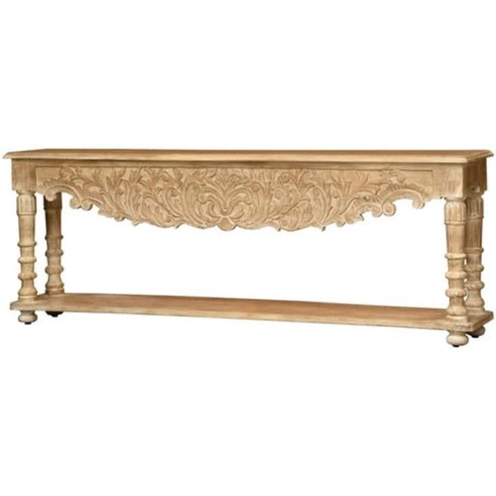 Woller Hand Carved Wooden Console Table