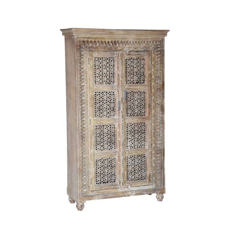 Hiltz Hand Carved Wooden Shoe Cabinet