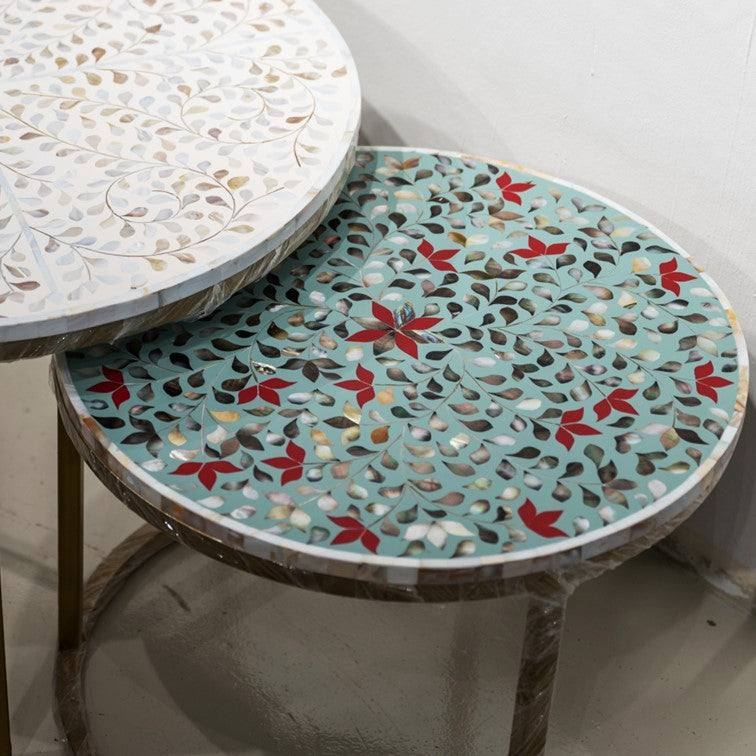 Mia Mother of Pearl Inlay Nesting Coffee Table