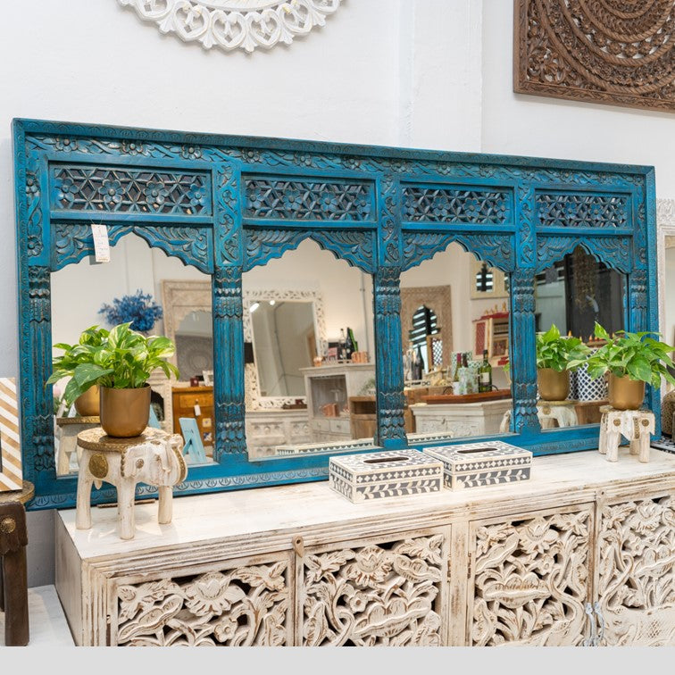 Patrick Hand Carved Wooden Mirror