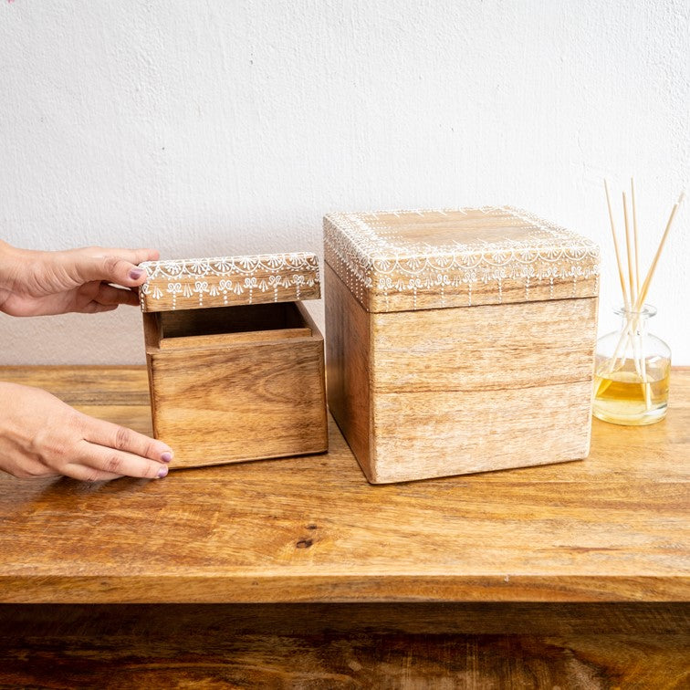 Megan Wooden Hand Painted Storage Box