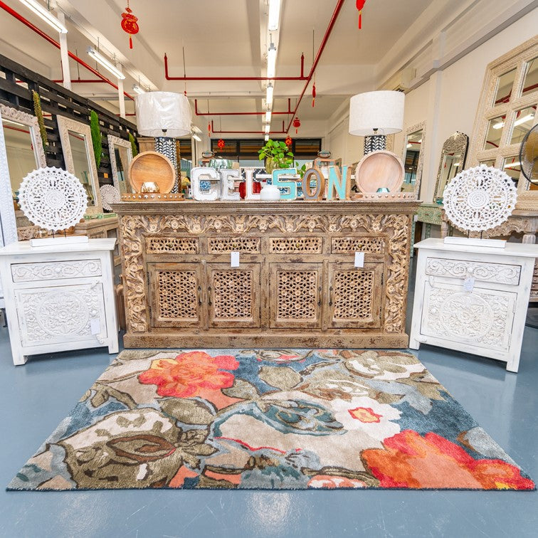 Rowan Hand Carved Side Board