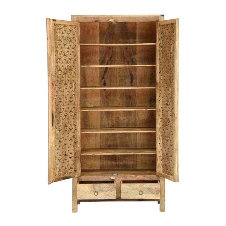 Erica Hand Carved Wooden Shoe Cabinet