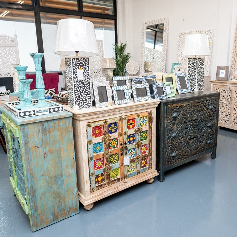 Mandy Carved Tile Cabinet