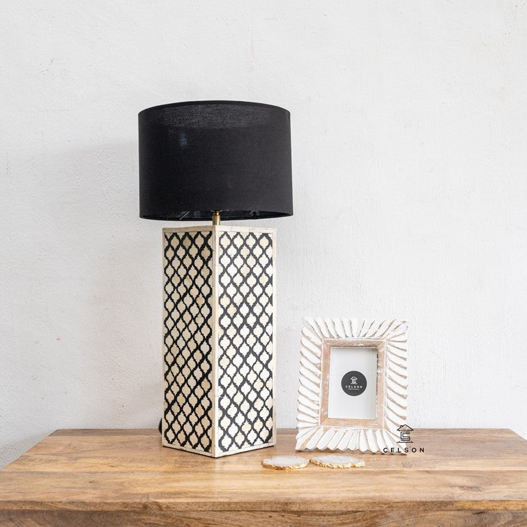 Suba Bone Inlay lamp with Shade