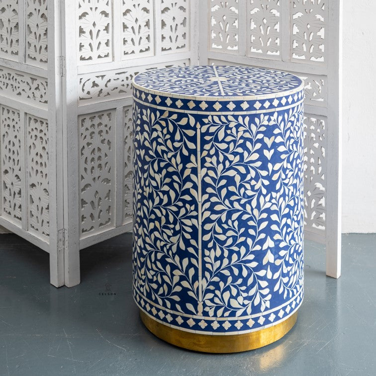 Estrid Bone Inlay Stool