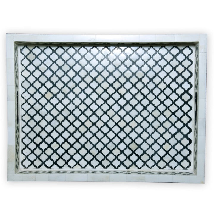 Viola Bone Inlay Geometrical Pattern Tray