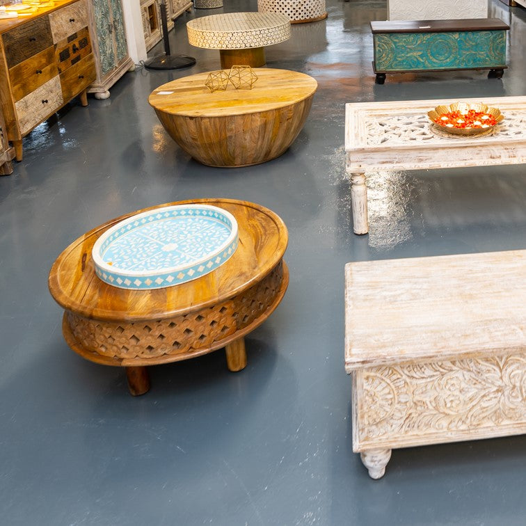 Andrea Carved Wooden Coffee Table