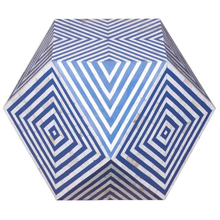 Charles Mother of Pearl Inlay Diamond Stool