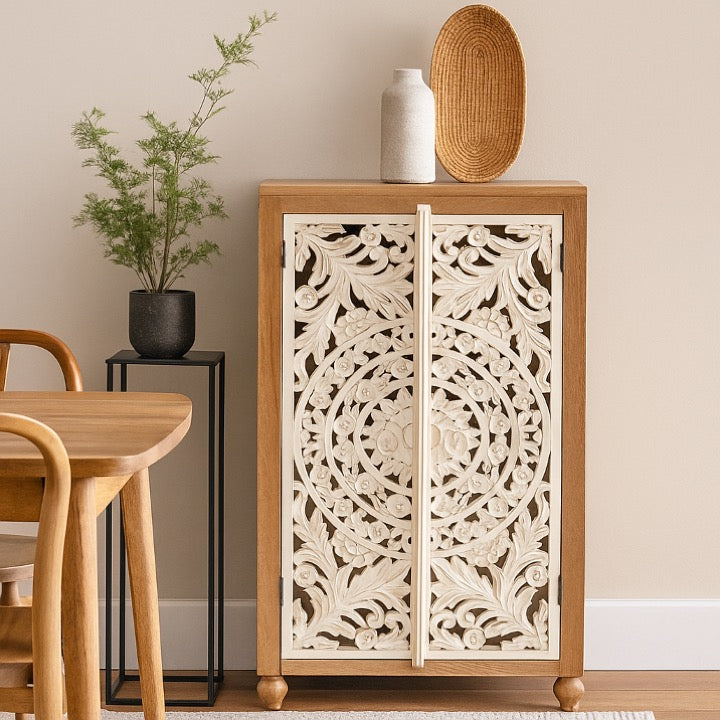 James Hand Carved Cabinet