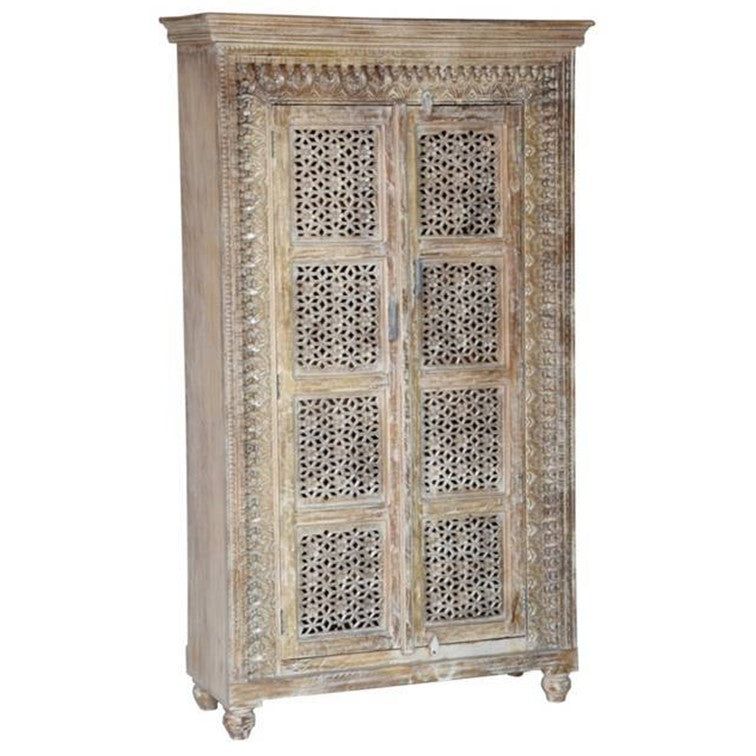 Hiltz Hand Carved Wooden Shoe Cabinet