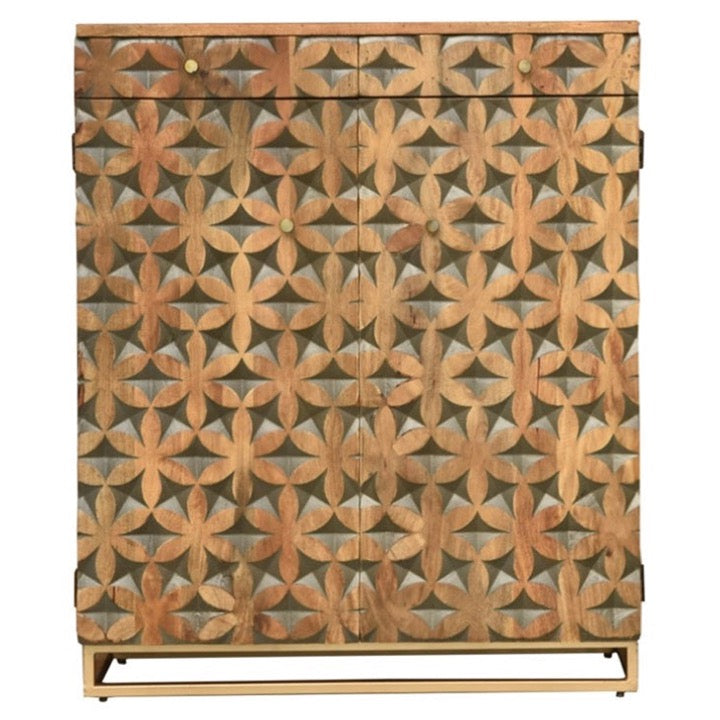 Evan Carved Wooden Chest