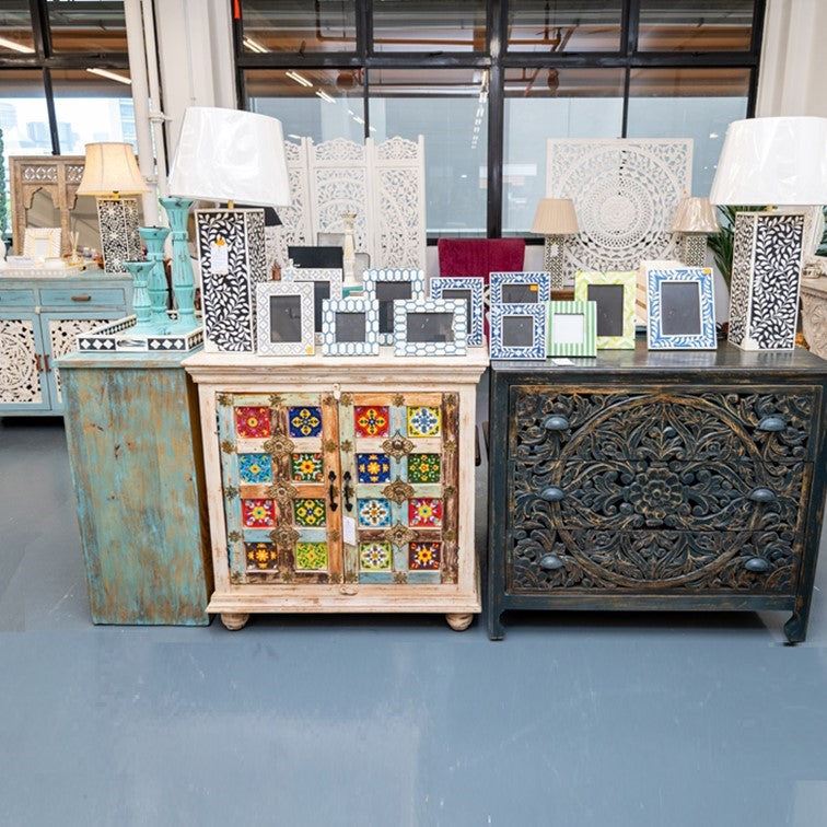 Mandy Carved Tile Cabinet