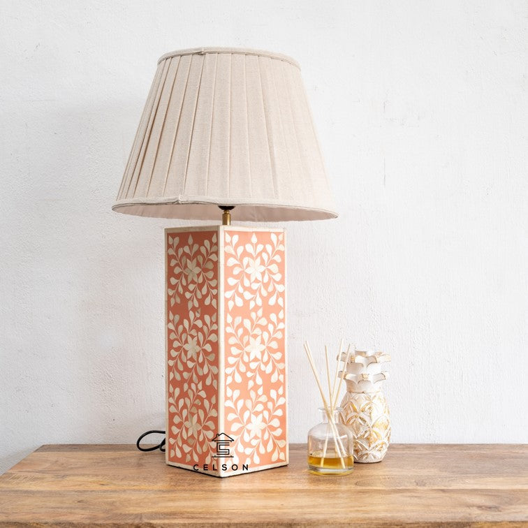 Jiva Bone Inlay lamp with Shade