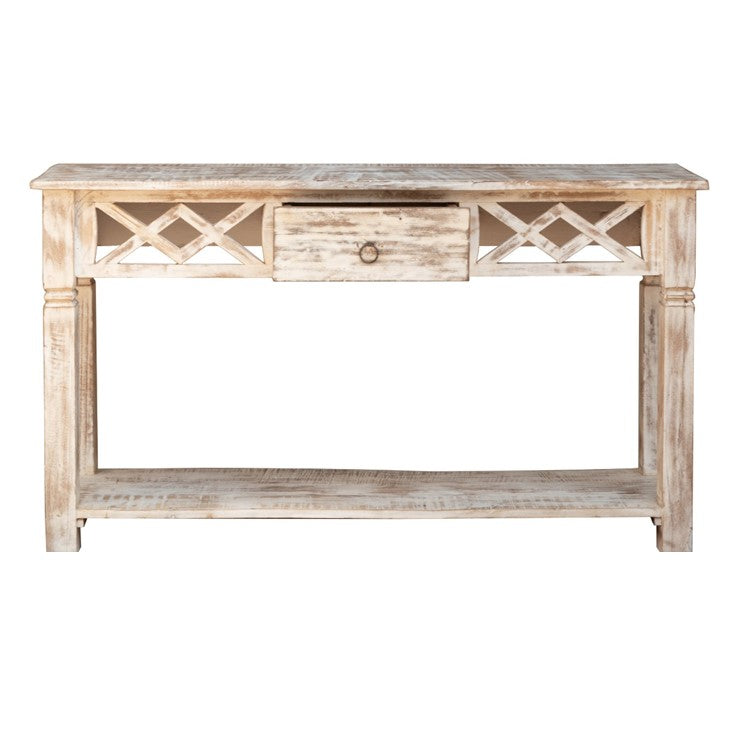 Sally Hand Carved Wooden Console Table