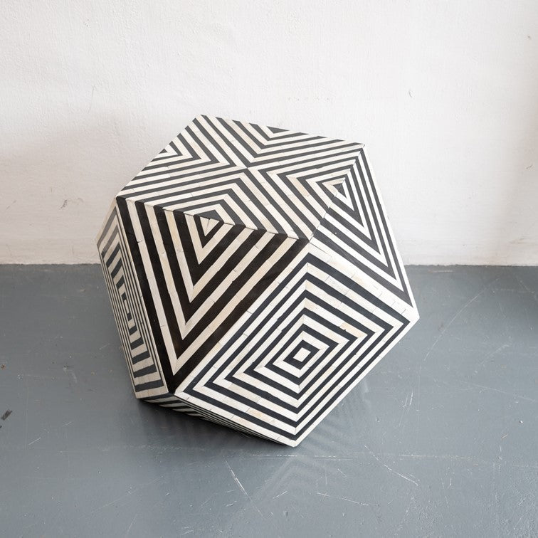 Jodhi Bone Inlay Chevron Side Table
